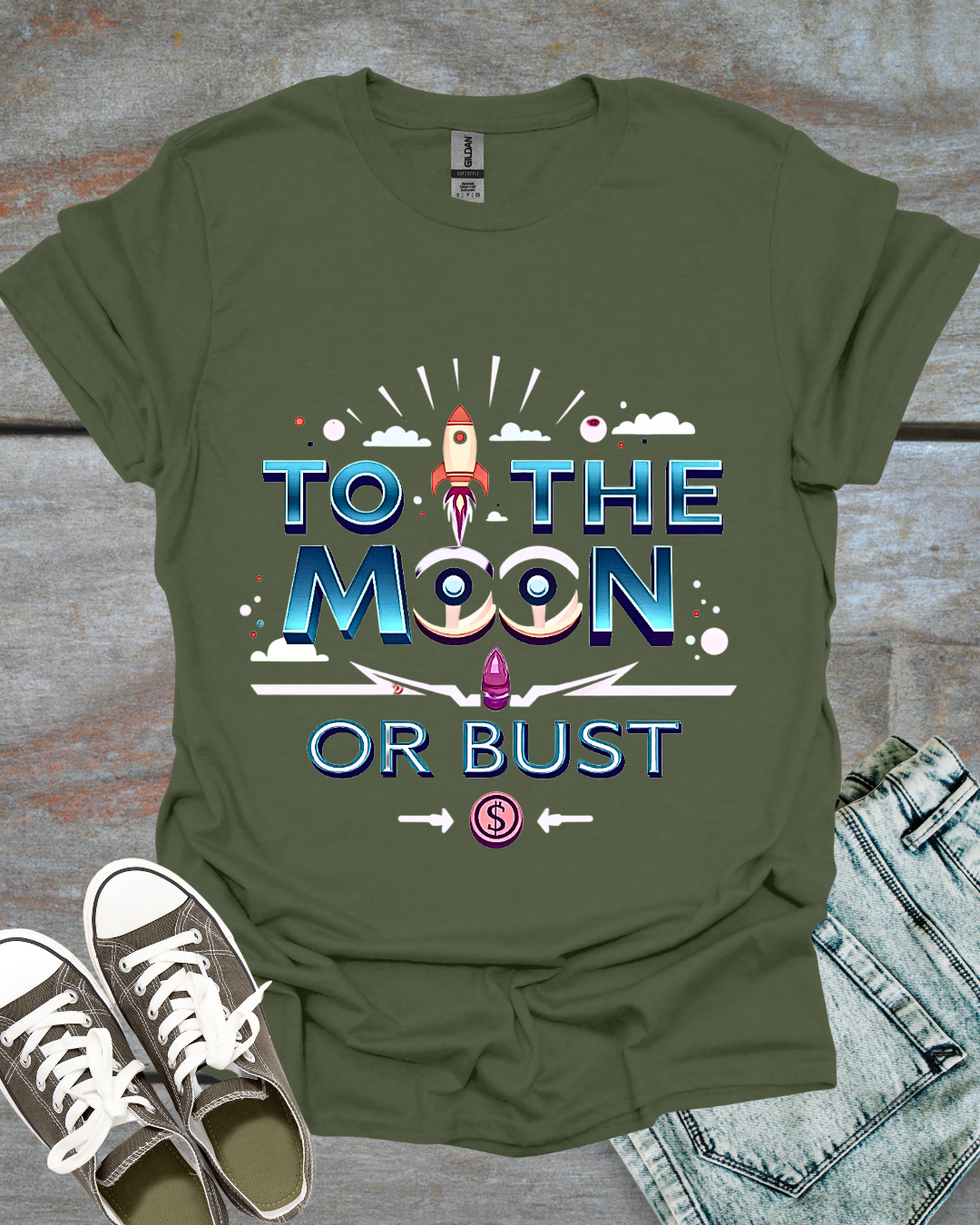 TO THE MOON OR BUST Unisex T-Shirt