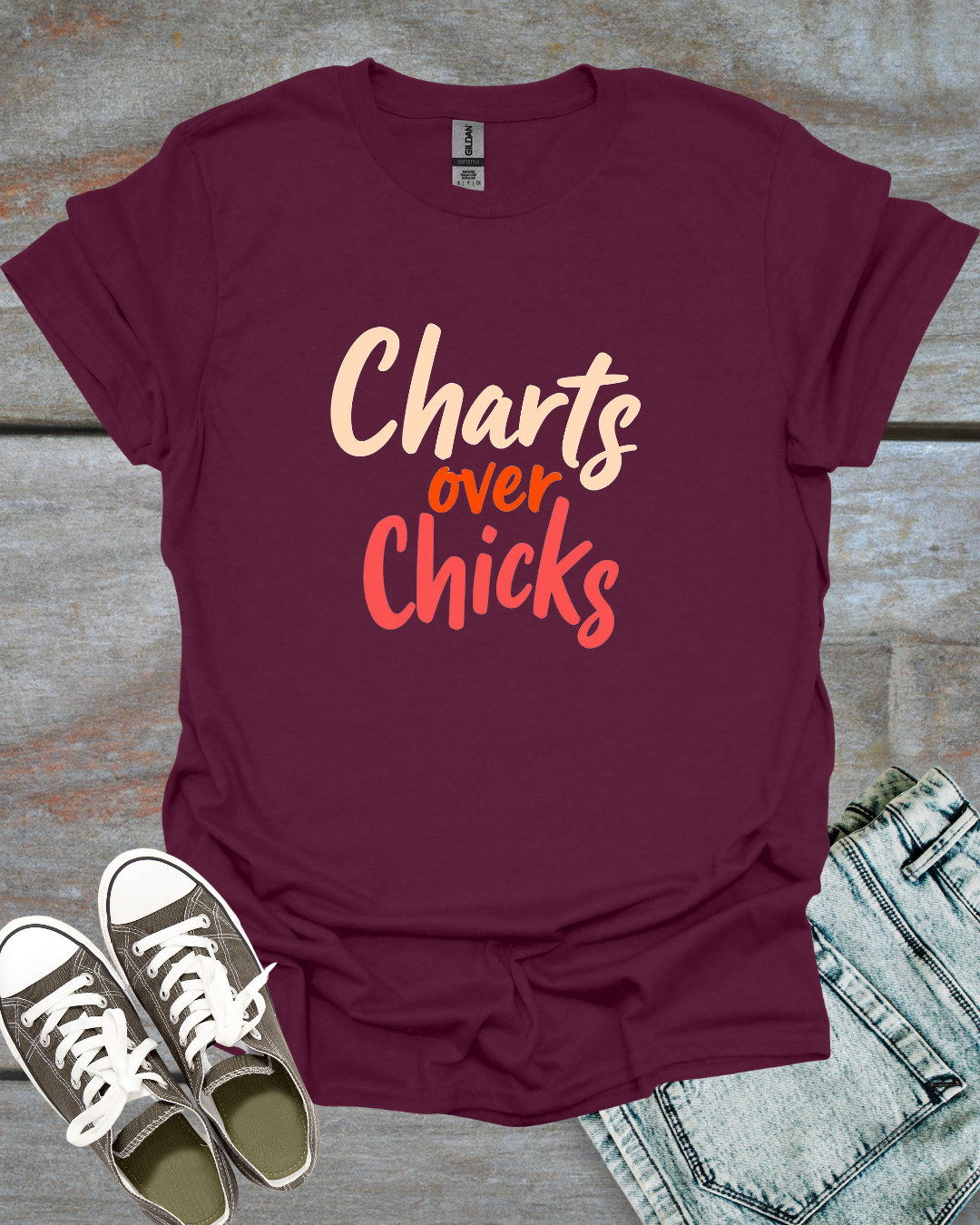 Charts over Chicks T-shirt