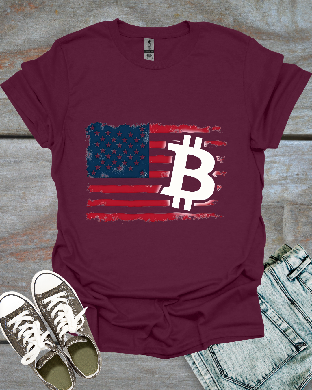 American Bitcoin Flag T-Shirt