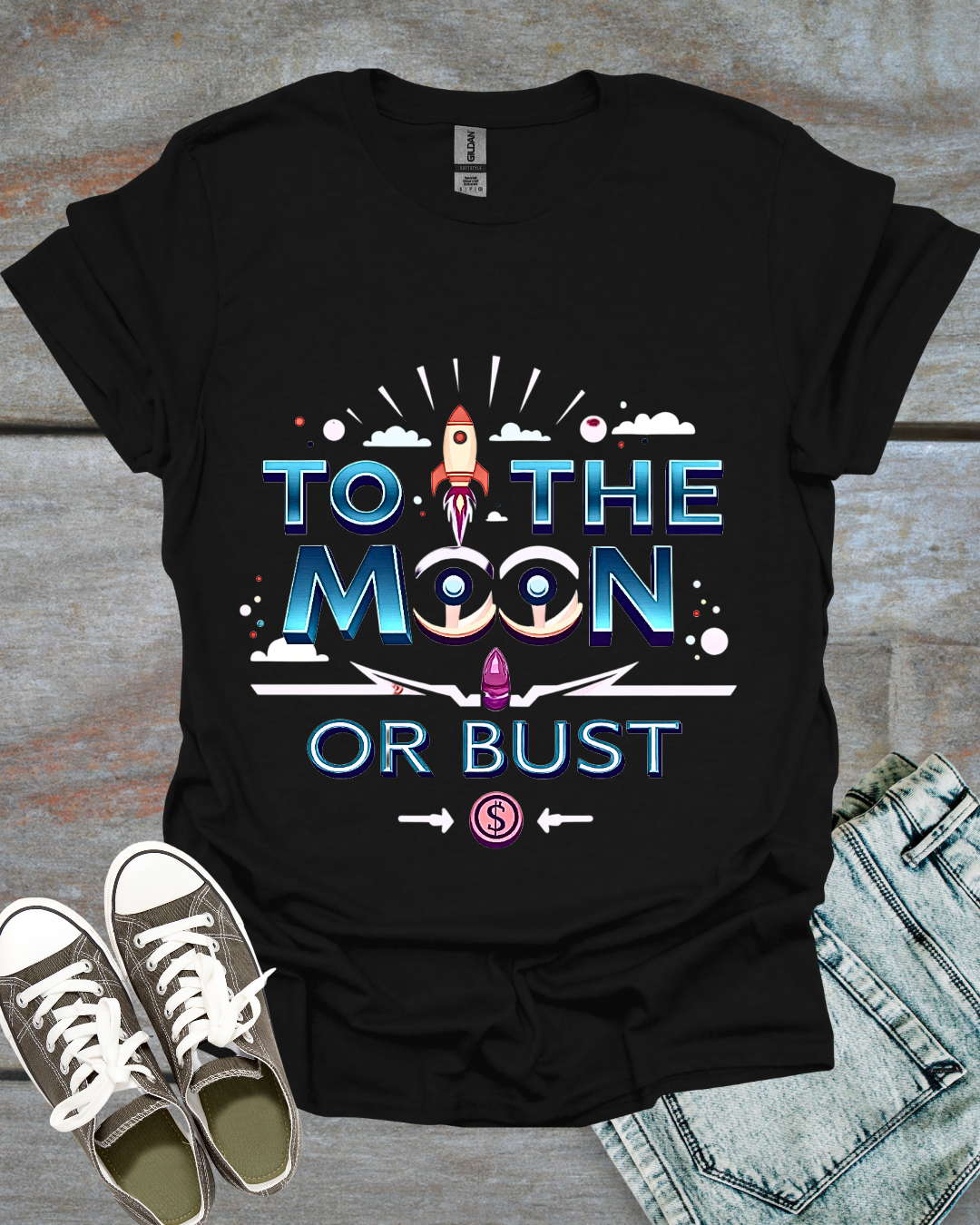 TO THE MOON OR BUST Unisex T-Shirt