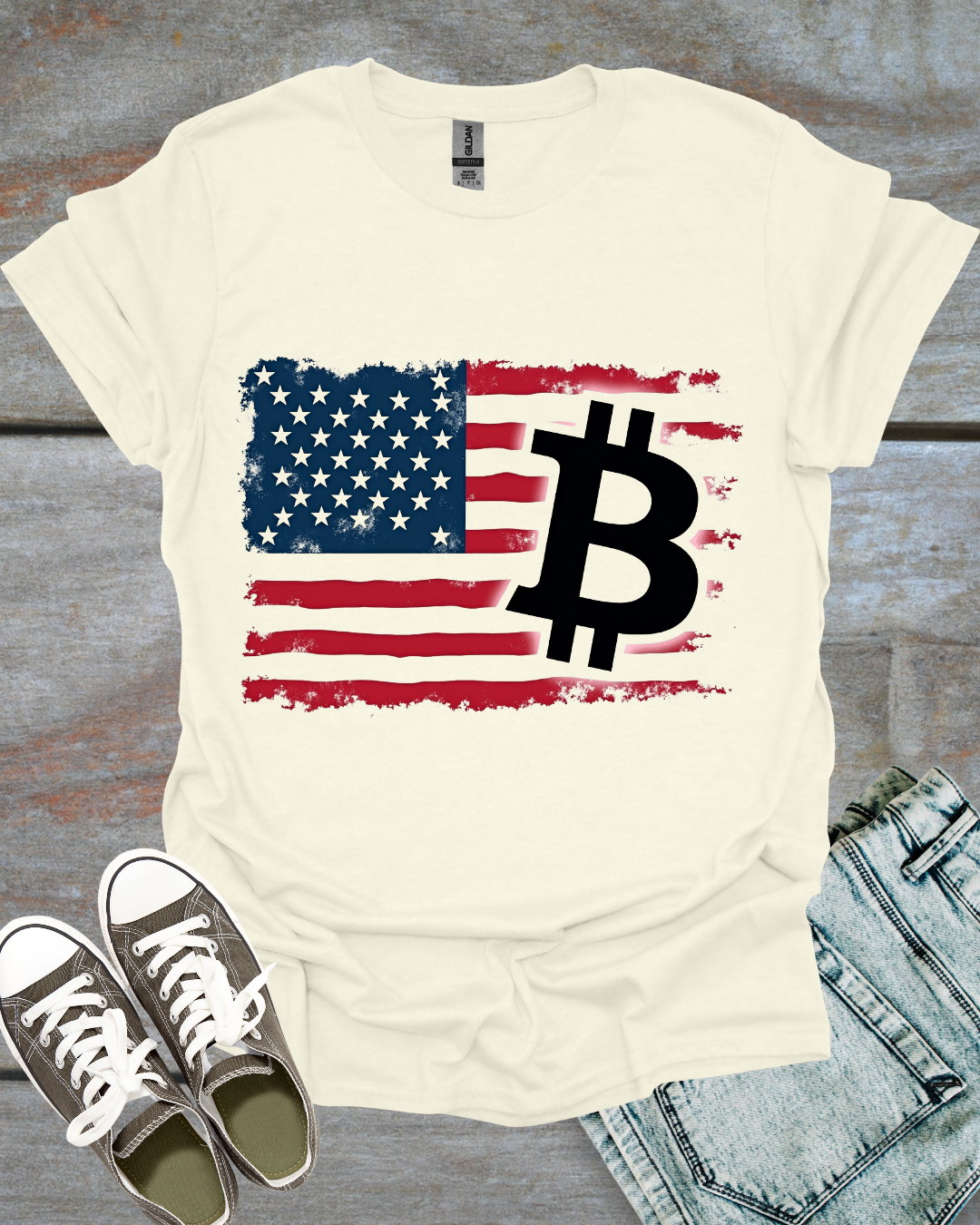 American Bitcoin Flag T-Shirt