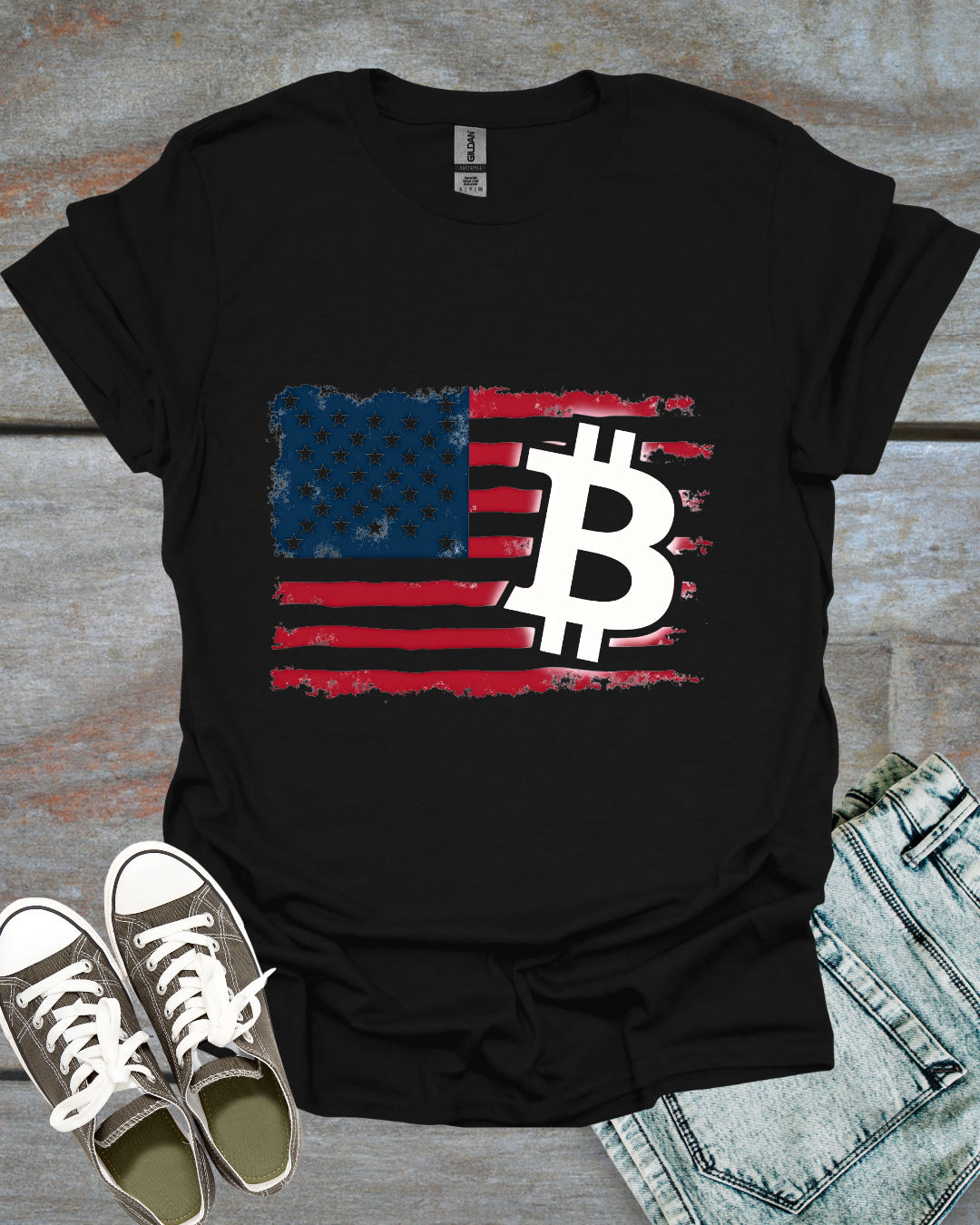 American Bitcoin Flag T-Shirt