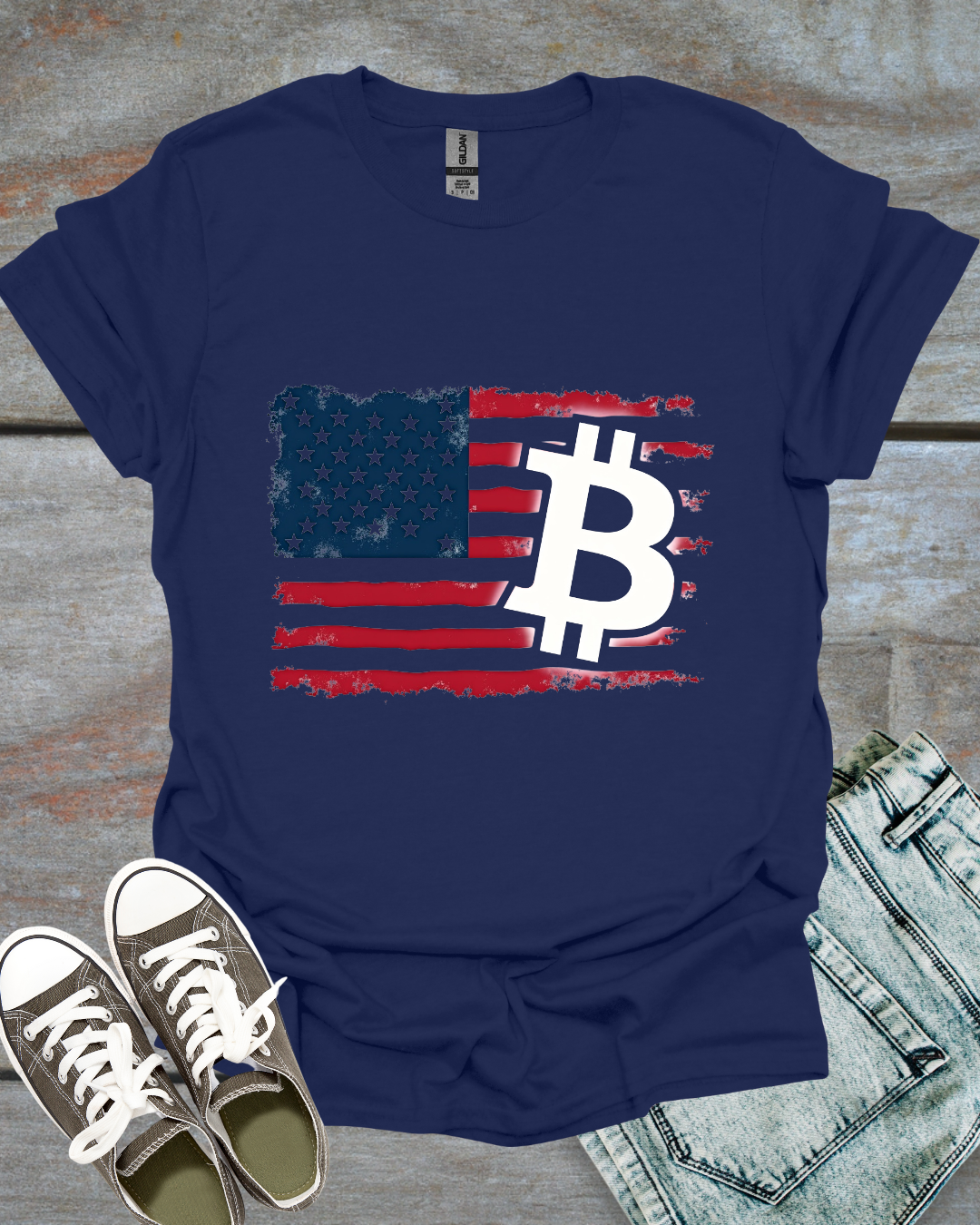 American Bitcoin Flag T-Shirt