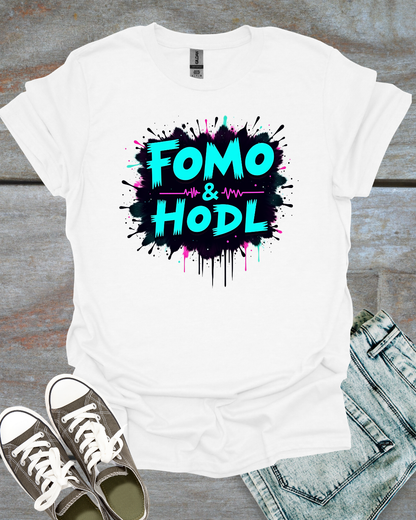 FOMO & HODL Glitch T-Shirt