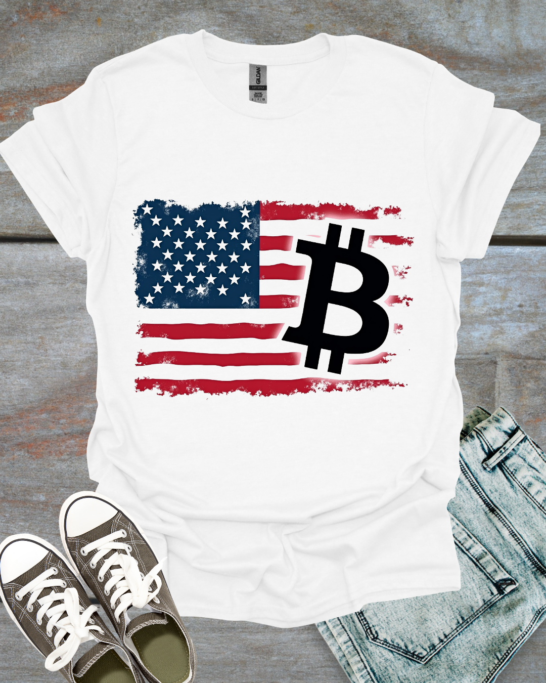 American Bitcoin Flag T-Shirt