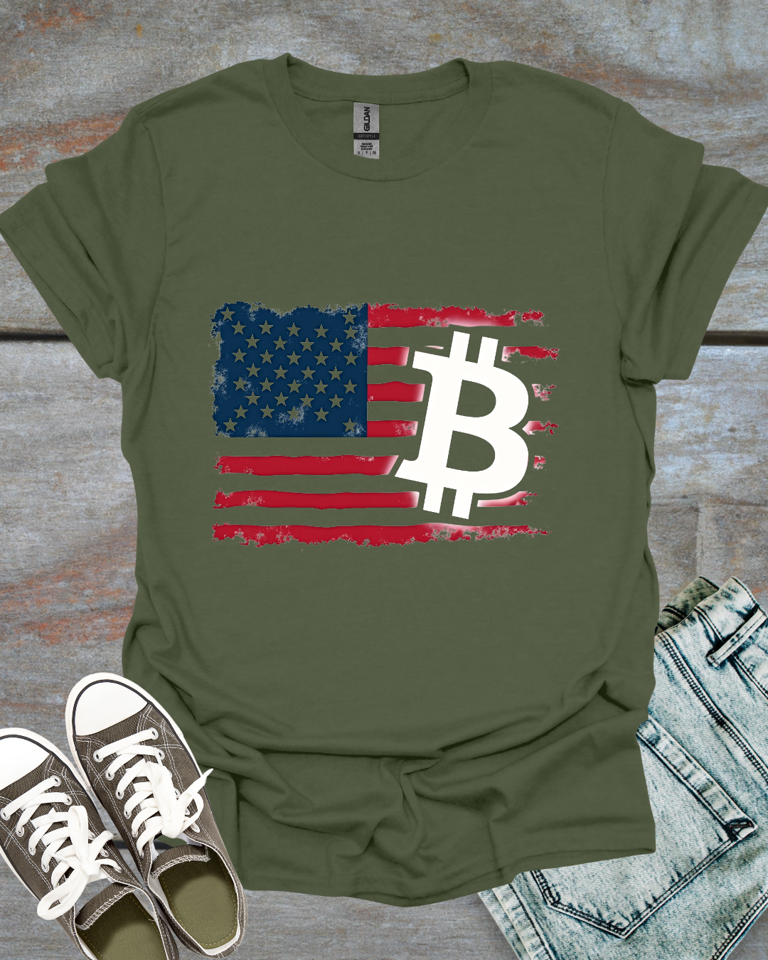 American Bitcoin Flag T-Shirt