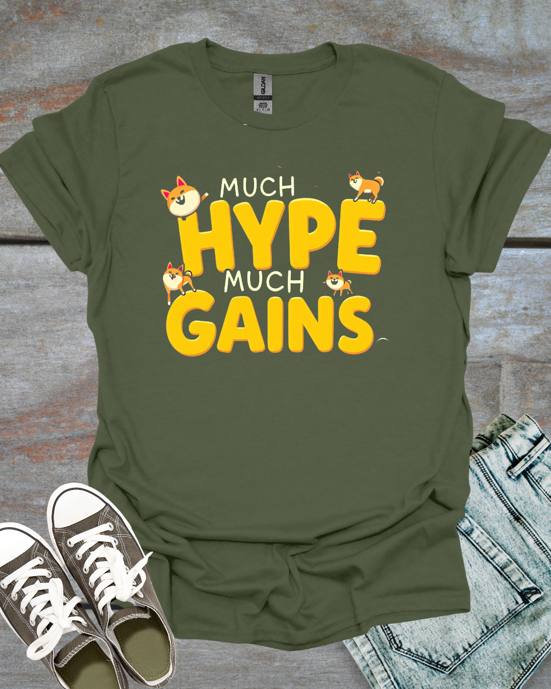 T-Much Gains Dogecoin T-Shirt