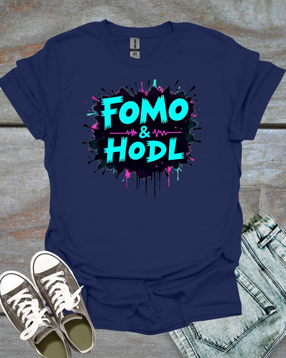 FOMO & HODL Glitch T-Shirt