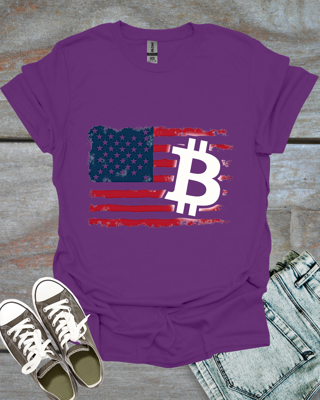 American Bitcoin Flag T-Shirt