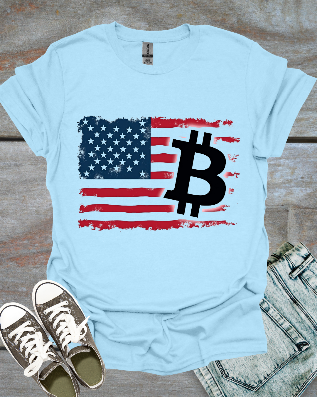 American Bitcoin Flag T-Shirt