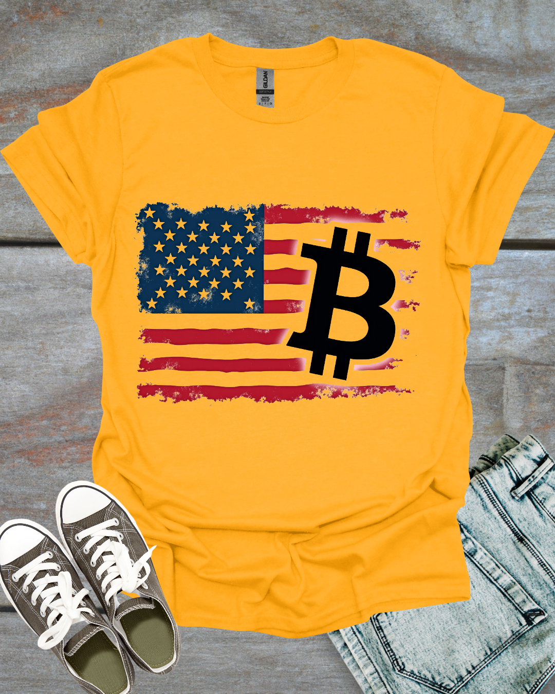 American Bitcoin Flag T-Shirt