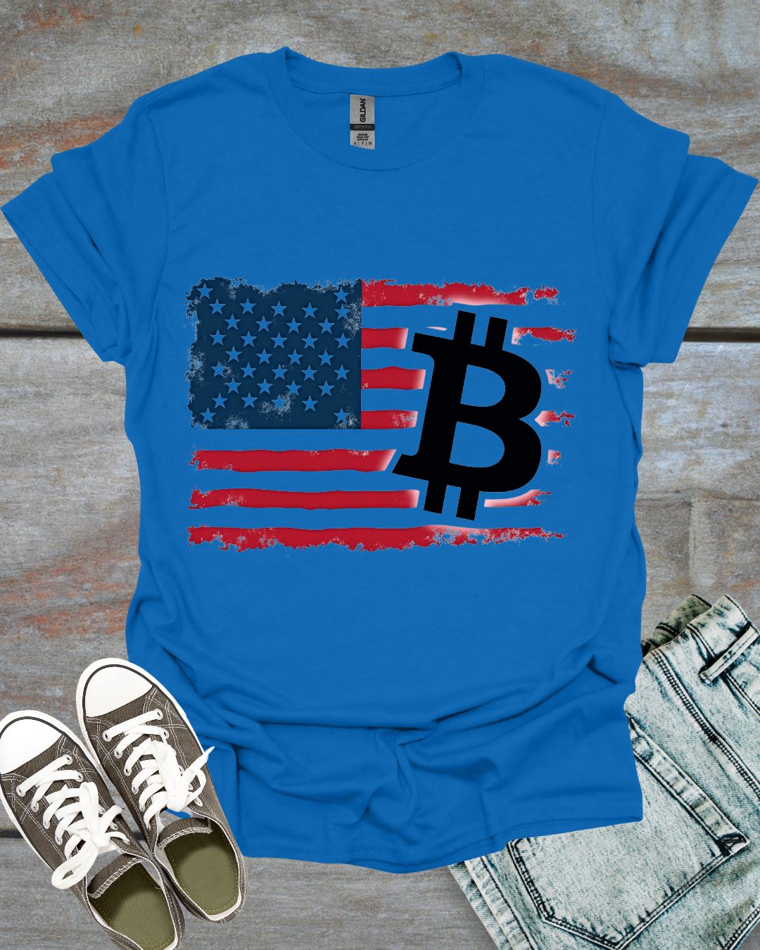 American Bitcoin Flag T-Shirt