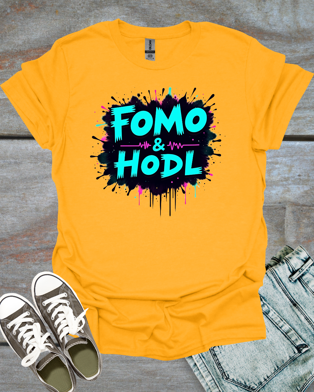 FOMO & HODL Glitch T-Shirt